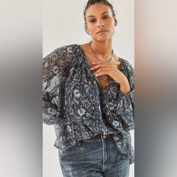 Anthropologie Let Me Be Puff-Sleeved Blouse - Picture 5 of 11